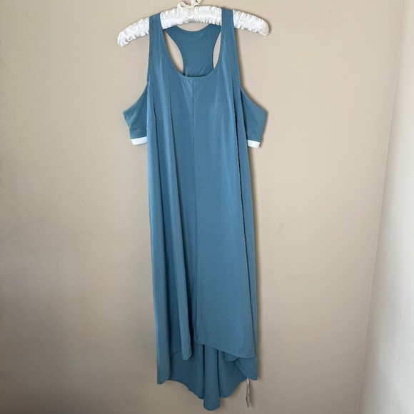 NWT Halara Breezefull Backless Racerback Midi Tank Dress Womens XL Stone Blue - Picture 1 of 9